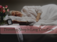 Elderly woman sleeping peacefully on her side in a bed