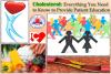 Collage of images: fresh vegetables, a stylized figure holding a heart over its head, and representation cutaway of an artery with plaque build-up inside